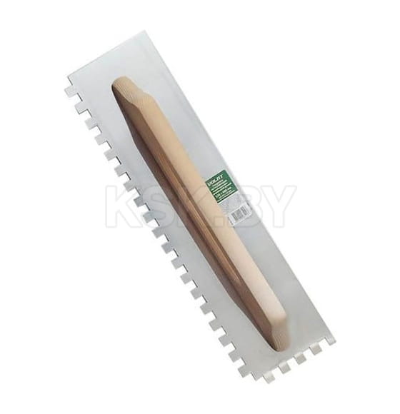 Гладилка швейцарская зубчатая нержавеющая с деревянной ручкой 130х480 мм (зуб 12x12 мм) ВОЛАТ 28100-1312 (28100-1312) 