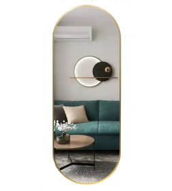 Зеркало овальное с золотой УФ-окантовкой, 40х100 см Emze UV.40.100.AUR