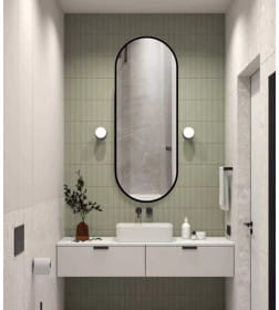 Зеркало овальное с черной УФ-окантовкой, 40х100 см Emze UV.40.100.CHE