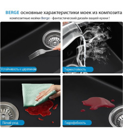 Мойка из искусственного камня Berge BR-5100 (графит)