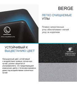 Мойка из искусственного камня Berge BR-5850 (графит)