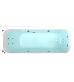 Ванна гидромасажная Ника 170 NEW 1700х700 мм Комфорт,Флэт металл, в комплекте с каркасом, сифоном, экраном