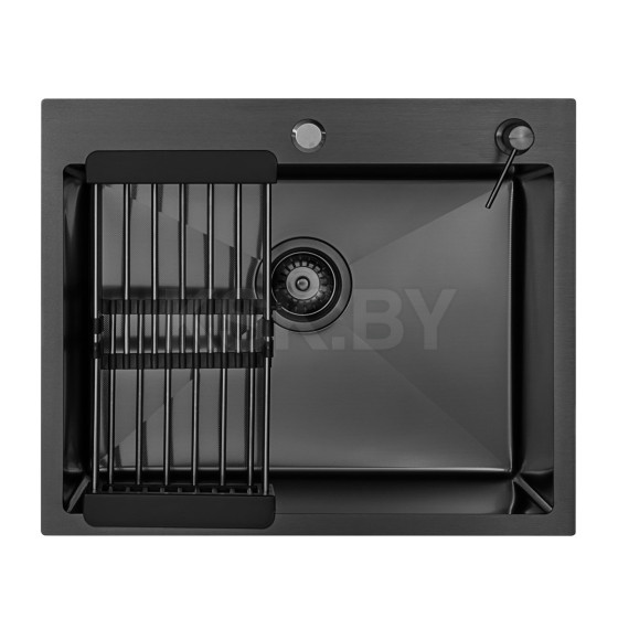 Комплект ARFEKA ECO AR мойка 600*500, коландер, дозатор BLACK DECOR MILLET GRAINS (ECO AR 600*500+CL AR+DS AR BLACK DE) 