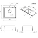 Мойка ARFEKA ECO AR 500*500 BLACK PVD NANO DECOR MILLET GRAINS (ECO AR 500*500 BLACK PVD NANO DECOR) 