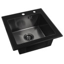 Мойка ARFEKA ECO AR 500*500 GS BLACK GLASS + BLACK PVD NANO (ECO AR 500*500 GS BLACK+BLACK) 