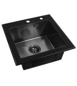 Мойка ARFEKA ECO AR 500*500 GS BLACK GLASS + BLACK PVD NANO