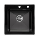Мойка ARFEKA ECO AR 500*500 GS BLACK GLASS + BLACK PVD NANO (ECO AR 500*500 GS BLACK+BLACK) 
