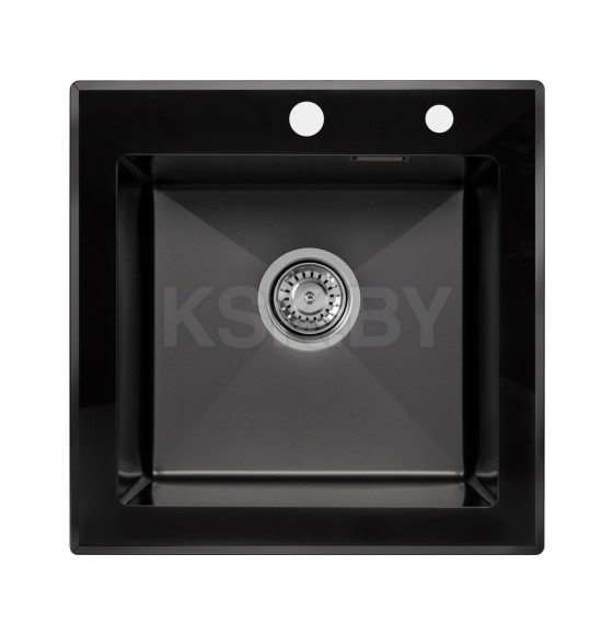 Мойка ARFEKA ECO AR 500*500 GS BLACK GLASS + BLACK PVD NANO (ECO AR 500*500 GS BLACK+BLACK) 