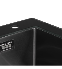 Мойка ARFEKA ECO AR 500*500 GS BLACK GLASS + BLACK PVD NANO