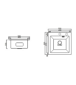 Мойка ARFEKA ECO AR 500*500 GS BLACK GLASS + BLACK PVD NANO