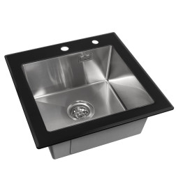 Мойка ARFEKA ECO AR 500*500 GS BLACK GLASS + SATIN