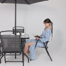 Комплект садовой мебели PICNIC (стол, 4 кресла, зонт), серый/черный (118429) 