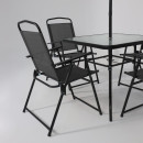 Комплект садовой мебели PICNIC (стол, 4 кресла, зонт), серый/черный (118429) 