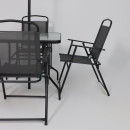 Комплект садовой мебели PICNIC (стол, 4 кресла, зонт), серый/черный (118429) 