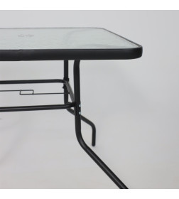 Комплект садовой мебели PICNIC (стол, 4 кресла, зонт), серый/черный