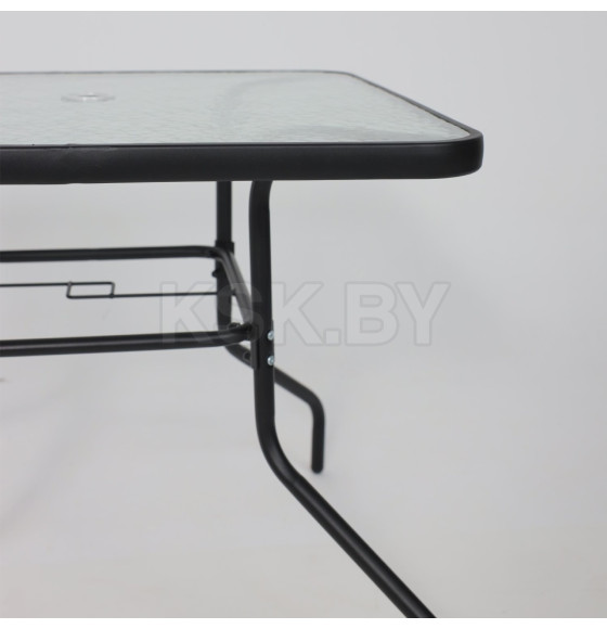 Комплект садовой мебели PICNIC (стол, 4 кресла, зонт), серый/черный (118429) 