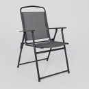 Комплект садовой мебели PICNIC (стол, 4 кресла, зонт), серый/черный (118429) 