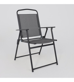 Комплект садовой мебели PICNIC (стол, 4 кресла, зонт), серый/черный