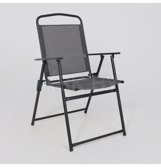 Комплект садовой мебели PICNIC (стол, 4 кресла, зонт), серый/черный (118429) 