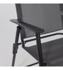 Комплект садовой мебели PICNIC (стол, 4 кресла, зонт), серый/черный