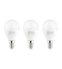 Лампа светодиодная Шарик (GL) 11.5 Вт E14 1093 Лм 6500 K холодный свет (упак. 3 шт.) REXANT 604-209-3