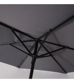 Комплект садовой мебели PICNIC (стол, 4 кресла, зонт), серый/черный