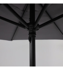 Комплект садовой мебели PICNIC (стол, 4 кресла, зонт), серый/черный