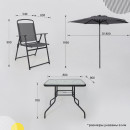 Комплект садовой мебели PICNIC (стол, 4 кресла, зонт), серый/черный (118429) 