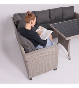 Комплект садовой мебели ROSEWOOD (диван 2шт, стол 1шт), серый