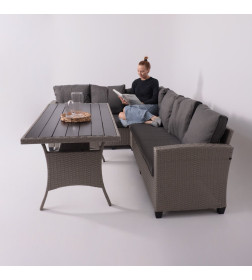 Комплект садовой мебели ROSEWOOD (диван 2шт, стол 1шт), серый