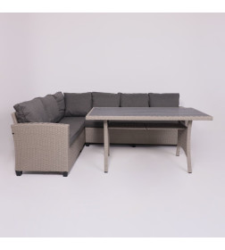 Комплект садовой мебели ROSEWOOD (диван 2шт, стол 1шт), серый