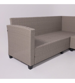 Комплект садовой мебели ROSEWOOD (диван 2шт, стол 1шт), серый