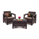 Комплект мебели Keter Corfu Weekend (2 кресла и 1 столик), коричневый (258953) 
