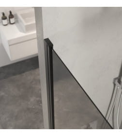 Душевая шторка BERGES RIVER S Black 900x1450 мм тонированное стекло 5мм, профиль черный матовый