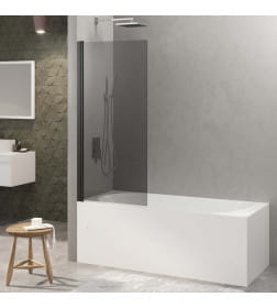 Душевая шторка BERGES RIVER S Black 900x1450 мм тонированное стекло 5мм, профиль черный матовый