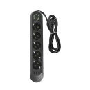 Сетевой фильтр QUMO Power Bar Light SPFS 5 розеток 2500Вт 10A кабель 2м 3*USB-A черный (Q51553) 