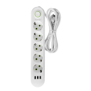 Сетевой фильтр QUMO Power Bar Light SPFS 5 розеток 2500Вт 10A кабель 3м 3*USB-A белый (Q51554) 