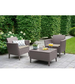 Набор уличной мебели (два кресла, столик) Salemo Balcony set, капучино