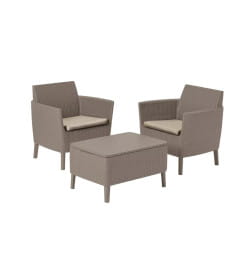 Набор уличной мебели (два кресла, столик) Salemo Balcony set, капучино