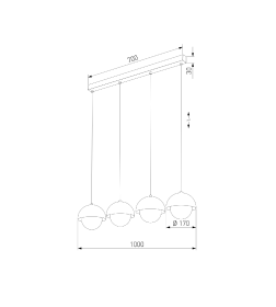Подвесной светильник со стеклянными плафонами 10213 Bono TK Lighting