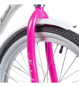 Велосипед NOVATRACK 20", CANDY, белый, полная защита цепи, тормоз нож., сумочка на руль, крылья и ба