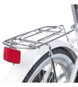 Велосипед NOVATRACK 20", CANDY, белый, полная защита цепи, тормоз нож., сумочка на руль, крылья и ба