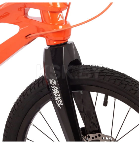 Велосипед NOVATRACK 20" LYNX. Магнезиевая рама, оранж,защ.цепи, диск.тормоз, подножка, заднее крыло (170044 205MLYNXD.OR4) 