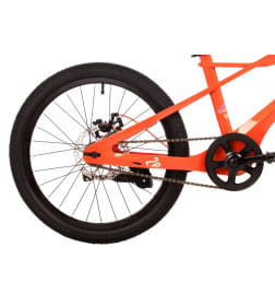 Велосипед NOVATRACK 20" LYNX. Магнезиевая рама, оранж,защ.цепи, диск.тормоз, подножка, заднее крыло
