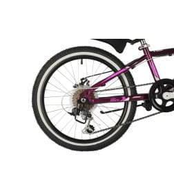 Велосипед NOVATRACK 20" ALICE пурпурный,  стальная рама, 6 скор., Shimano TY21/Microshift TS38, дисковый тормоз