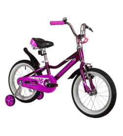 Велосипед NOVATRACK 16" NOVARA алюм., фиолетовый, пер.руч., зад.нож. тормоз, короткие крылья, полная защ.цепи