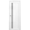Дверное полотно V9 Вайт вуд 2000х600х35мм,стекло черное