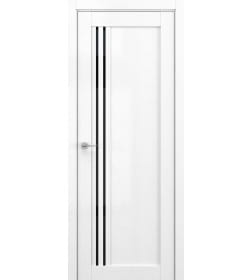 Дверное полотно V9 Вайт вуд 2000х600х35мм,стекло черное
