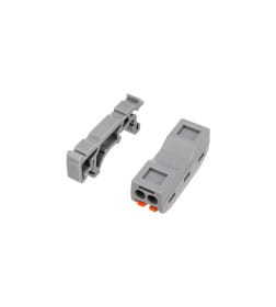 Клемма соединительная многоразовая проходная 2-полюсная, с креплением на DIN-рейку (0,08-4 мм²) серая REXANT 07-5239