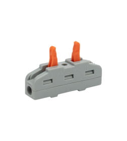 Клемма СМК 222-421 проходная 1 полюс (0,08-4 мм²) серая (5 шт.) REXANT 07-5240-05